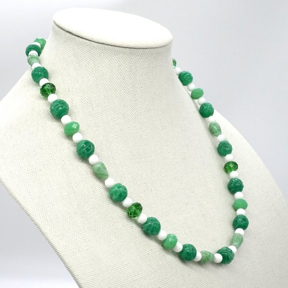 Necklace with Aventurine stones with glass and glass Works beads. - Picture 2 of 3